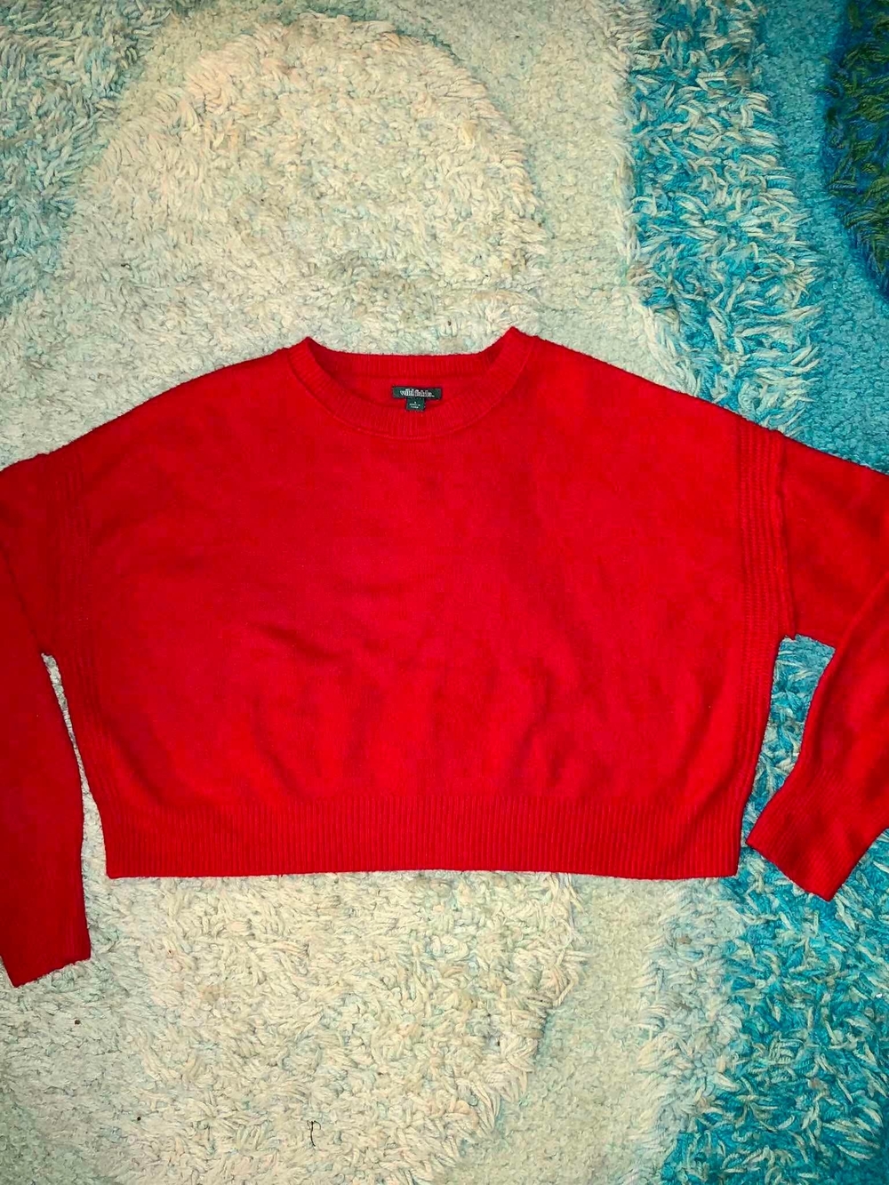 wild fable Red Cropped Crewneck Sweater